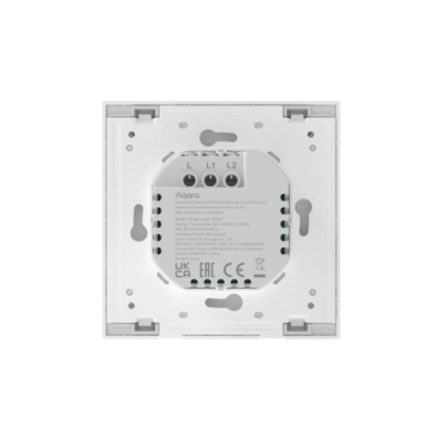 Выключатель двухклавишный без нейтрали | Aqara Smart Wall Switch H1 EU (No Neutral, Double Rocker) (WS-EUK02)
