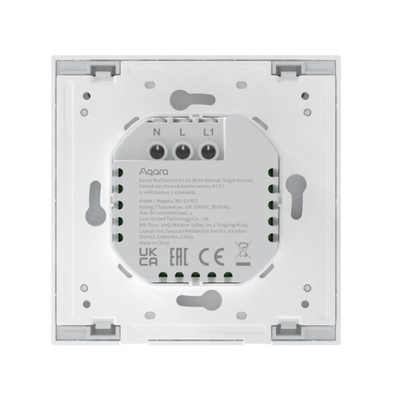 Выключатель одноклавишный с нейтралью | Aqara Smart Wall Switch H1 EU (With Neutral, Single Rocker) (WS-EUK03)