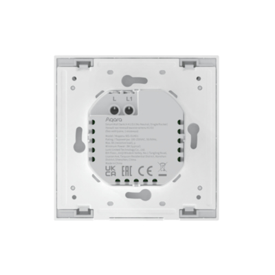 Выключатель одноклавишный без нейтрали | Aqara Smart Wall Switch H1 EU (No Neutral, Single Rocker) (WS-EUK01)
